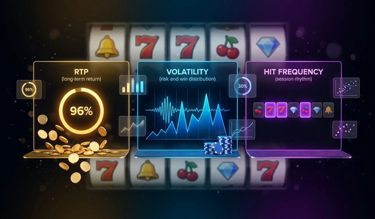 Hit Frequency vs RTP vs Volatility - The Three Metrics Compared.webp
