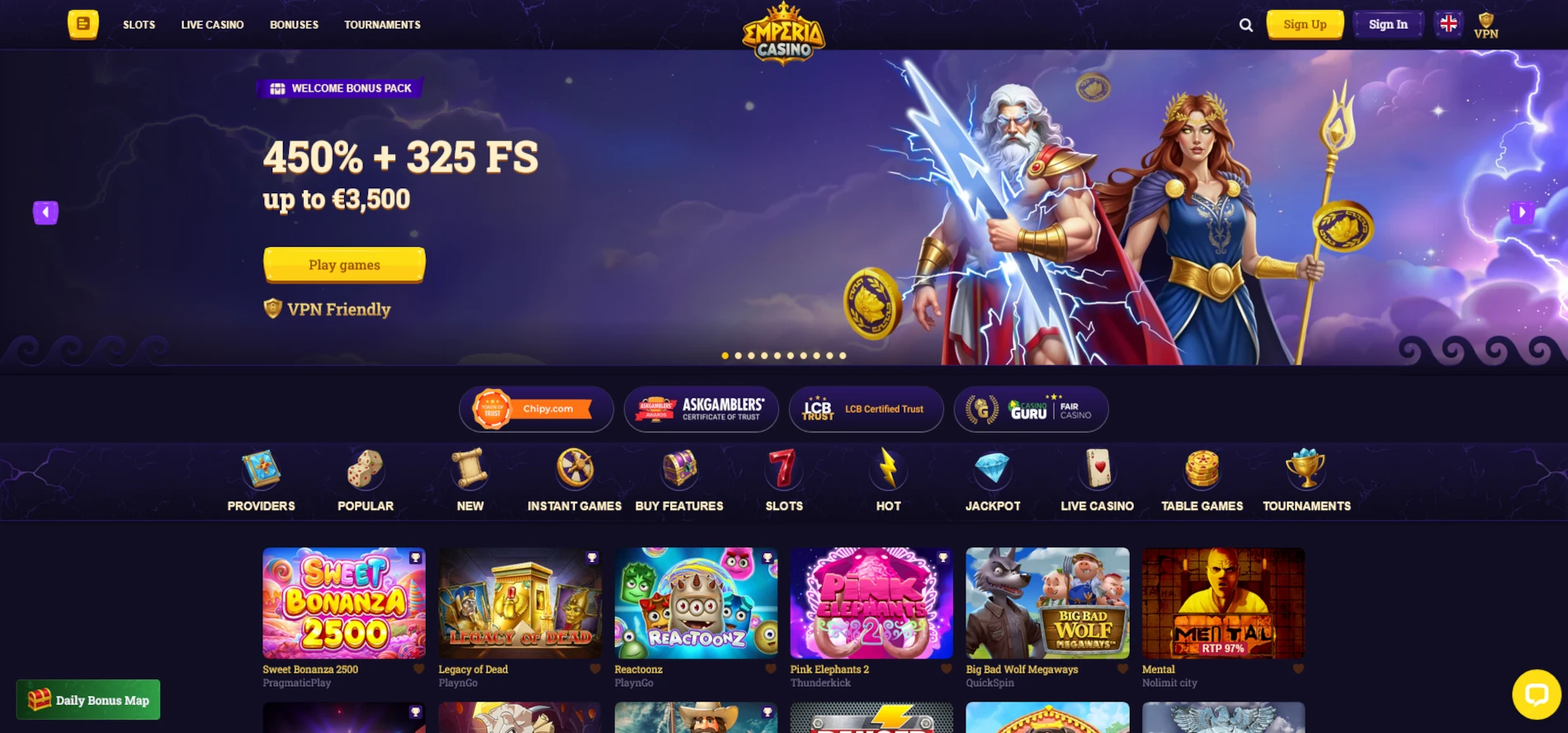 emperia-casino-home-page