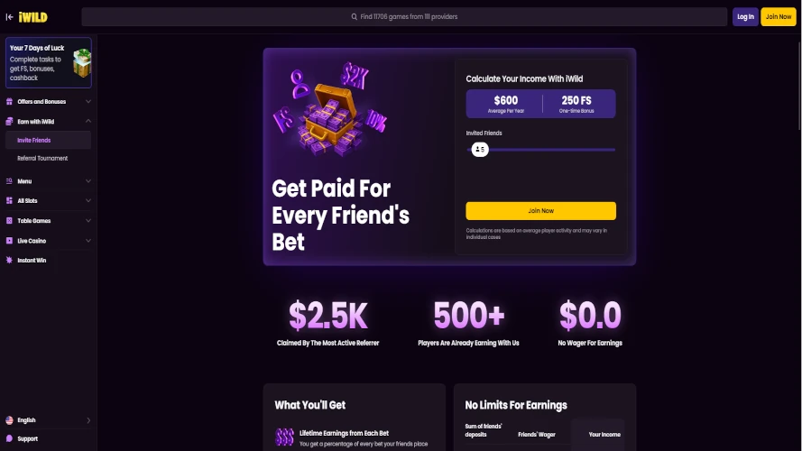 iwild-casino-invite-friends