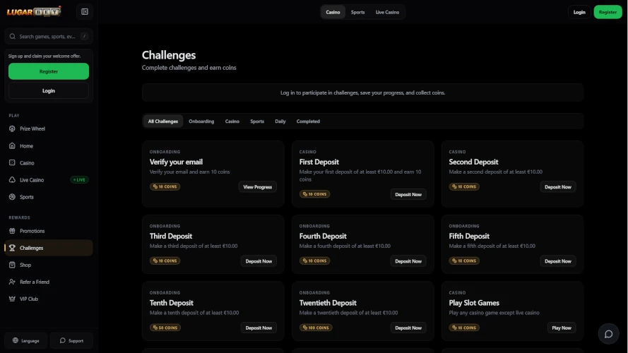 lugarbet-casino-challenges
