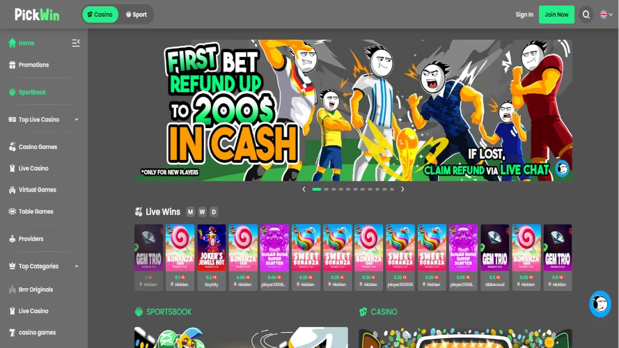 pickwin-casino-home