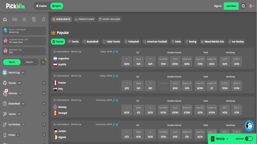pickwin-casino-sport