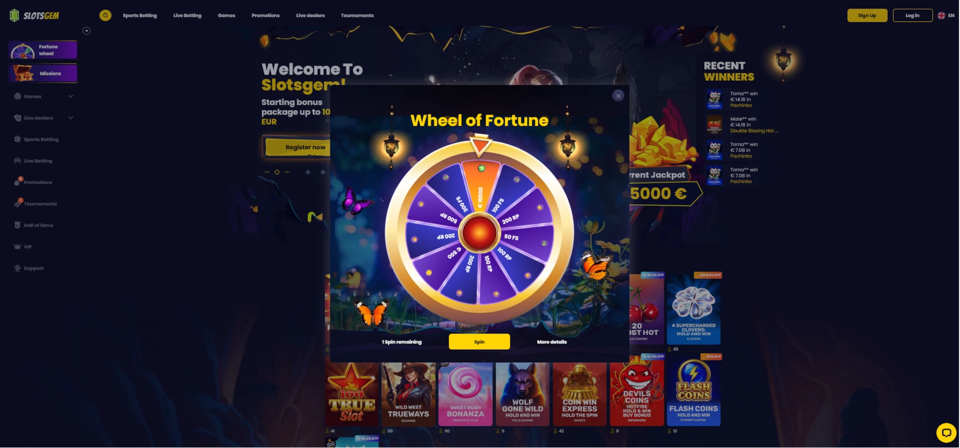 slotsgem-casino-fortune-wheel