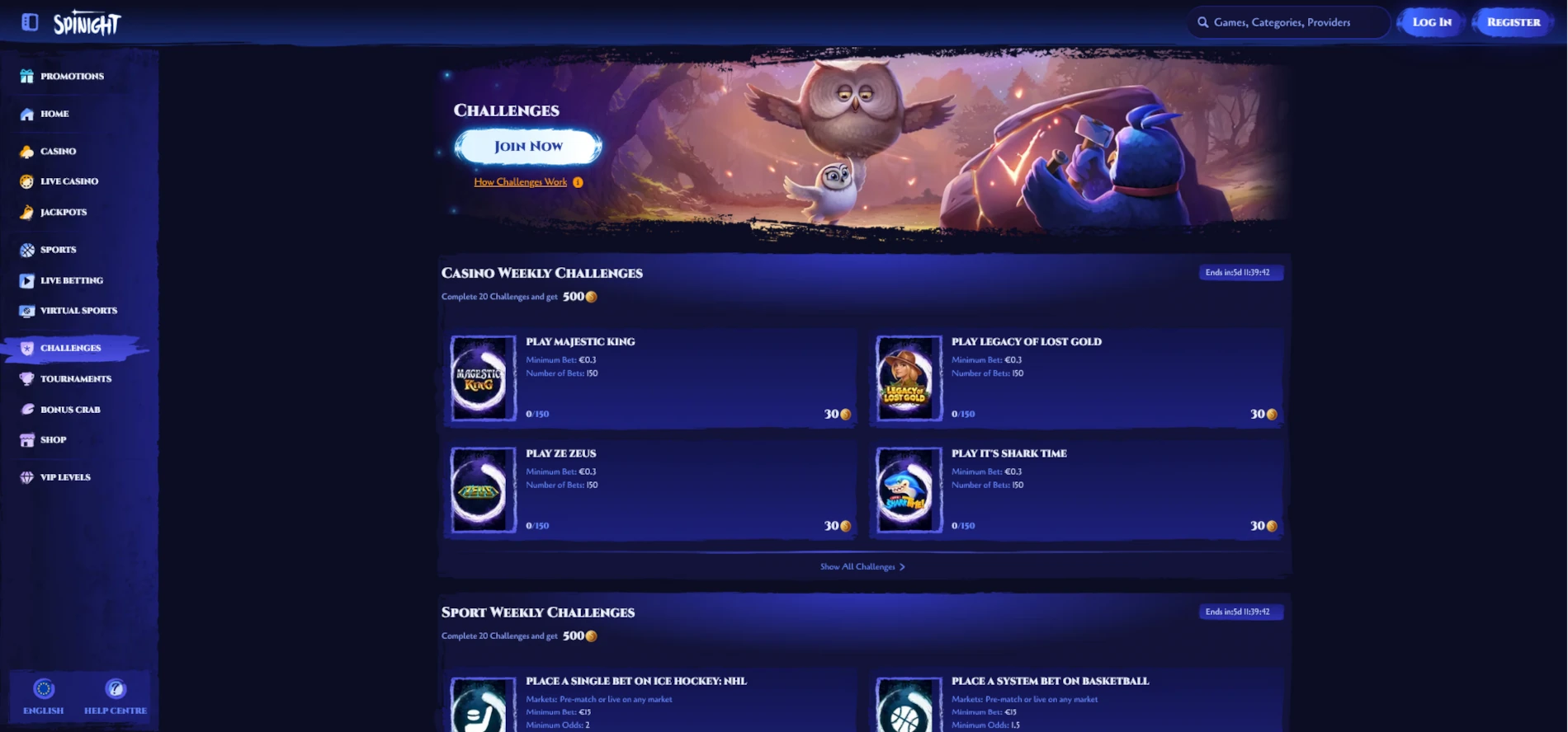 spinight-casino-challenges