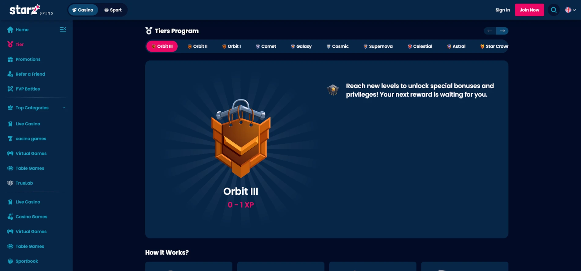 starz-spins-casino-tiers-program