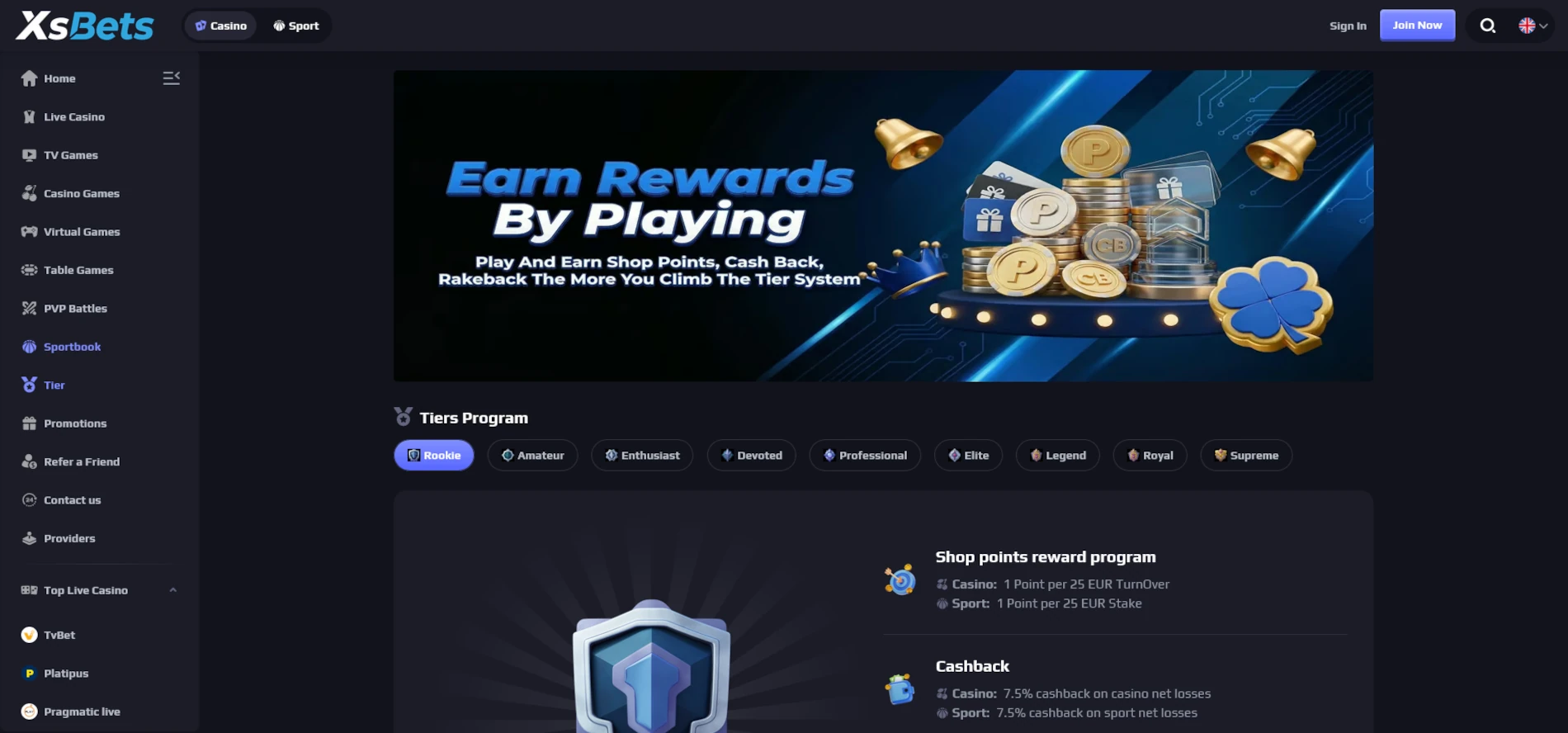 xsbets-casino-tier